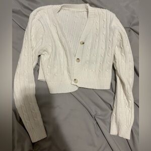 Shein Kids White Cardigan Sweater Button Up Size 9 Years